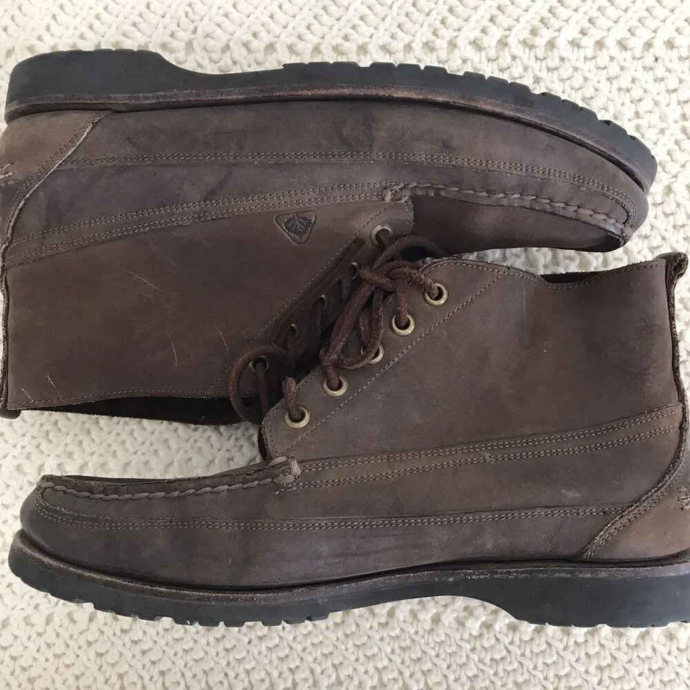 FLORSHEIM Lace Up Brown Leather Boots Men's Size 7.5